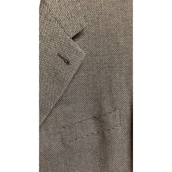 Men's Canali Proposta Blazer Silk Blend Brown Micro Check Size 56L(EU) 46L(US) - Picture 3 of 8